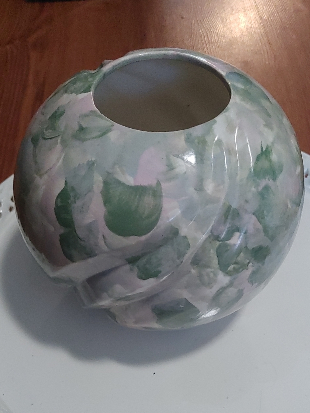 👌Free Add On Hand-Painted Green and Cream Decorative Ceramic Vase